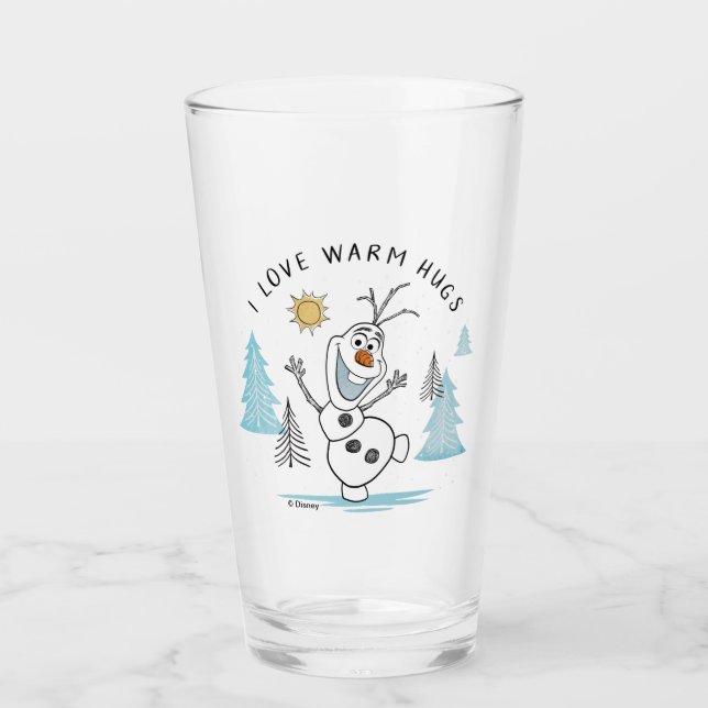 Frozen 2 | Olaf "I Love Warm Hugs" Sketch Glass (Front)