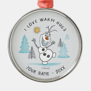 Frozen 2   Olaf "I Love Warm Hugs" Sketch Metal Ornament