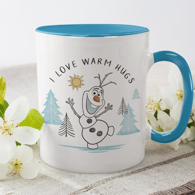 Frozen 2 | Olaf "I Love Warm Hugs" Sketch Mug (Mug on table)