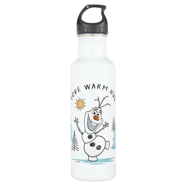 Frozen 2 | Olaf "I Love Warm Hugs" Sketch Stainless Steel Water Bottle (Front)