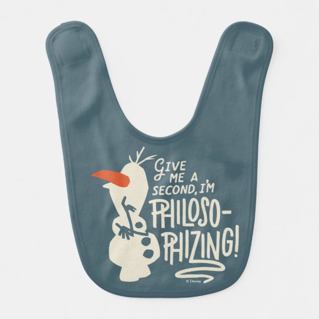 Frozen 2: Olaf | I'm Philosophizing! Baby Bib (Front)