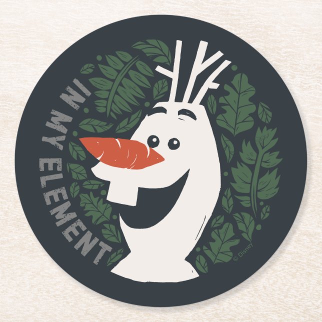 Frozen 2: Olaf | In My Element Round Paper Coaster (Front)