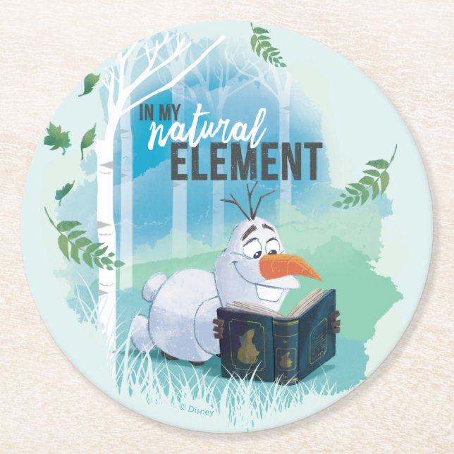Frozen 2: Olaf | In My Natural Element Round Paper Coaster (Front)