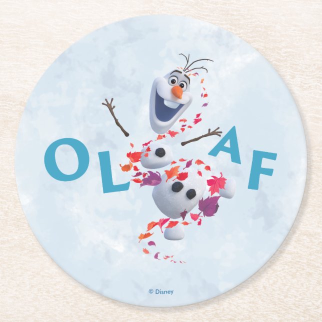 Frozen 2: Olaf In The Breeze Round Paper Coaster (Front)