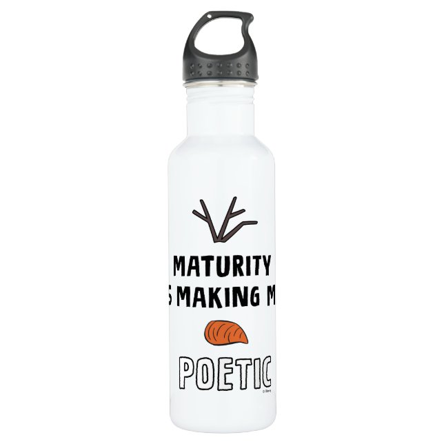 Frozen 2 | Olaf "Maturity Is Making Me Poetic" Stainless Steel Water Bottle (Front)