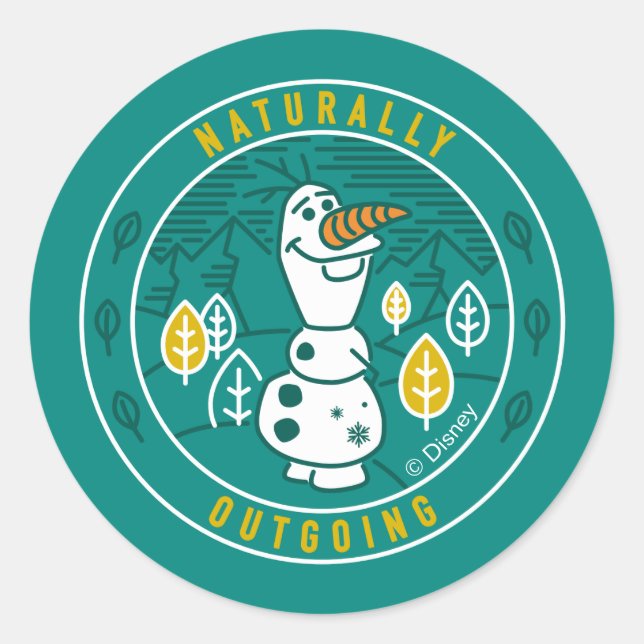 Frozen 2 | Olaf - Naturally Outgoing Classic Round Sticker (Front)