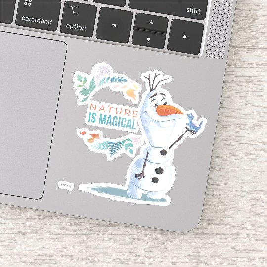 frozen 2 olaf nature is magical sticker zazzlecom