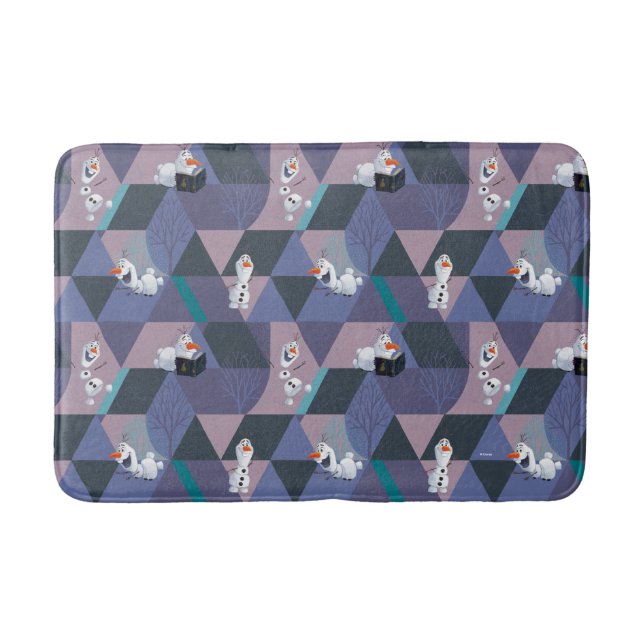 Frozen 2 | Olaf Purple Geometric Pattern Bath Mat (Front)
