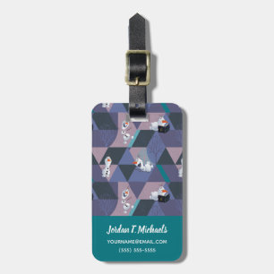Frozen 2 Olaf Purple Geometric Pattern Luggage Tag