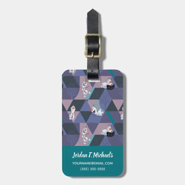Frozen 2 | Olaf Purple Geometric Pattern Luggage Tag (Front Vertical)