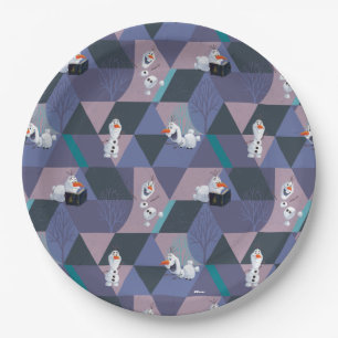 Frozen 2   Olaf Purple Geometric Pattern Paper Plates