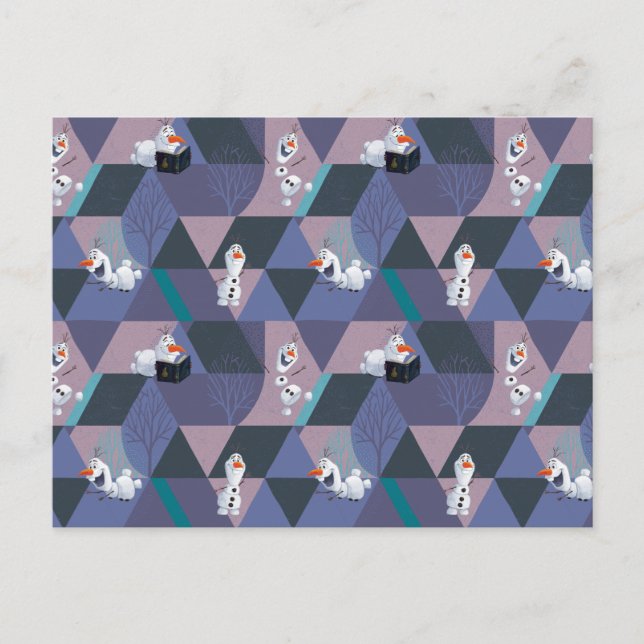 Frozen 2 | Olaf Purple Geometric Pattern Postcard (Front)