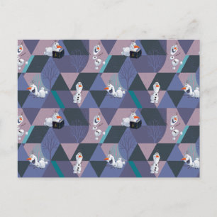 Frozen 2   Olaf Purple Geometric Pattern Postcard