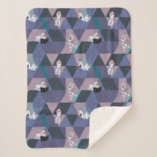 Frozen 2   Olaf Purple Geometric Pattern Sherpa Blanket