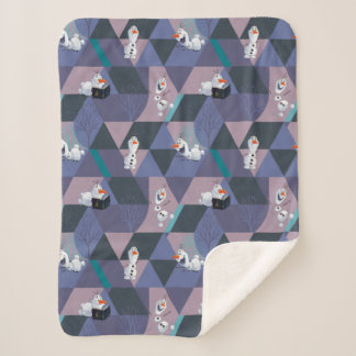 Frozen 2 | Olaf Purple Geometric Pattern Sherpa Blanket