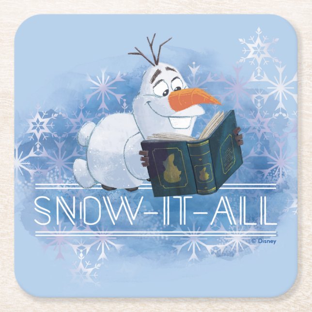 Frozen 2: Olaf | Snow-It-All Square Paper Coaster (Front)
