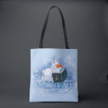 Frozen 2: Olaf | Snow-It-All Tote Bag<br><div class="desc">Frozen 2 | Check out this illustration of Olaf enjoying reading his book,  surrounded by snowflakes and the phrase "Snow-It-All" written below.</div>