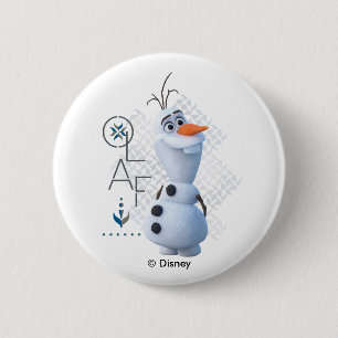 Frozen 2: Olaf With Stylized Name Graphic Button
