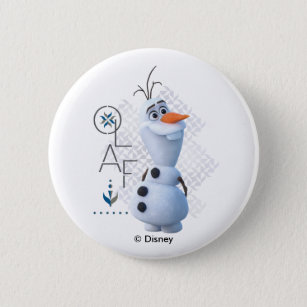 Frozen 2: Olaf With Stylized Name Graphic Button