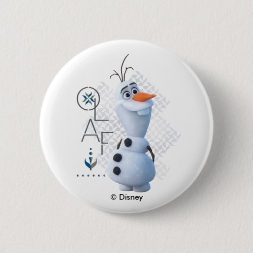 Frozen 2 Olaf With Stylized Name Graphic Button