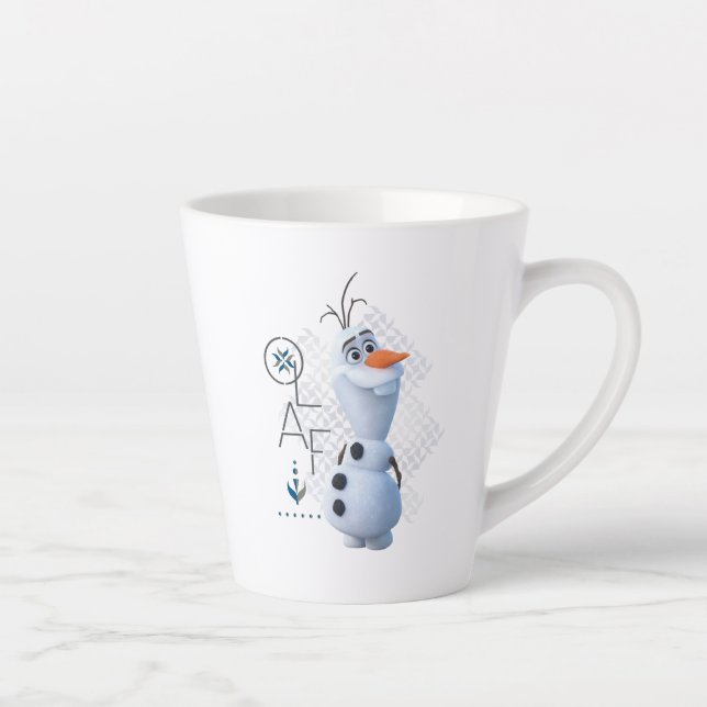 Frozen 2: Olaf With Stylized Name Graphic Latte Mug (Right)