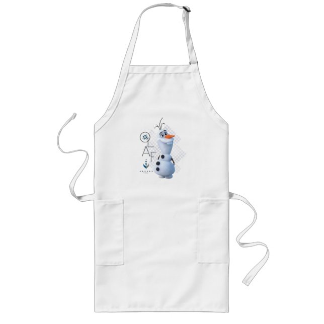 Frozen 2: Olaf With Stylized Name Graphic Long Apron (Front)