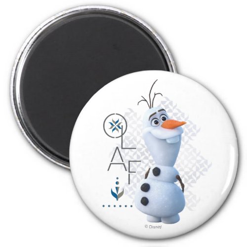 Frozen 2 Olaf With Stylized Name Graphic Magnet