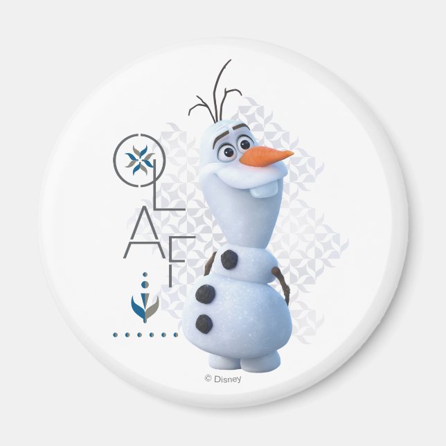 Frozen 2: Olaf With Stylized Name Graphic Magnet (Front)