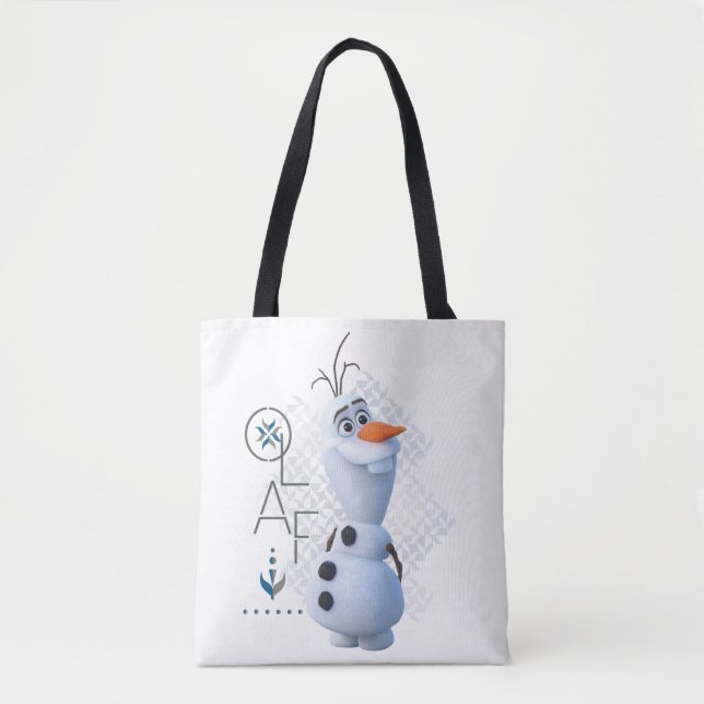 Frozen 2: Olaf With Stylized Name Graphic Tote Bag (Front)