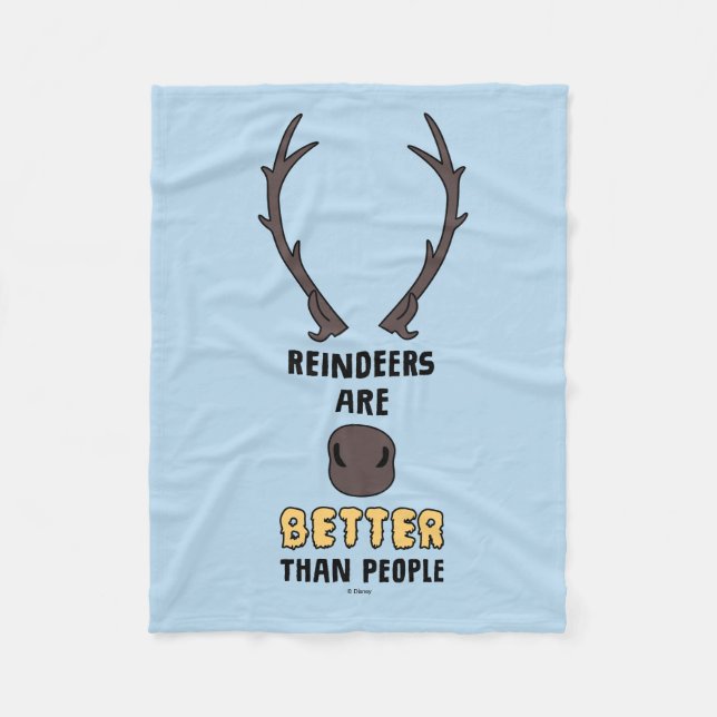 Frozen 2 | Reindeers Are Better Than People Fleece Blanket (Front)