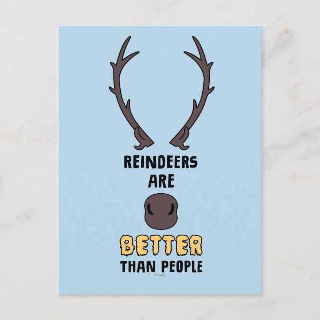 Frozen 2 | Reindeers Are Better Than People Postcard (Front)