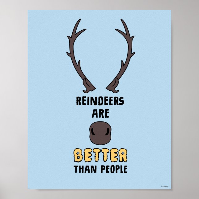 Frozen 2 | Reindeers Are Better Than People Poster (Front)