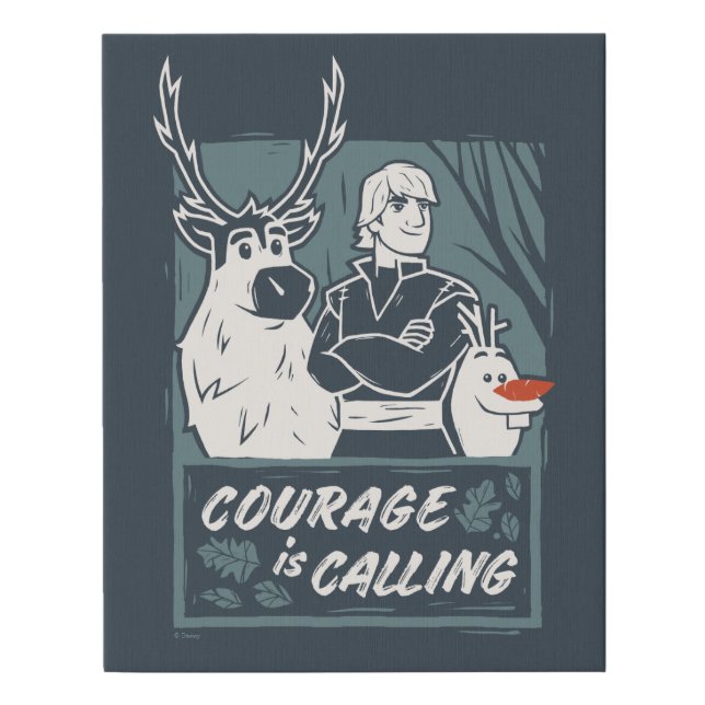 Frozen 2: Sven, Kristoff, & Olaf | Courage Faux Canvas Print (Front)
