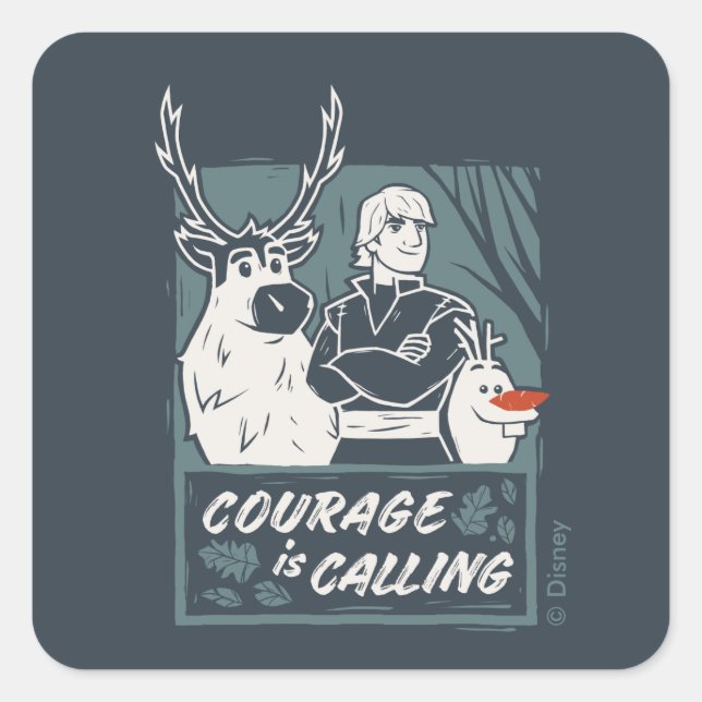 Frozen 2: Sven, Kristoff, & Olaf | Courage Square Sticker (Front)