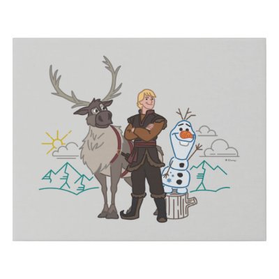 Frozen 2 | Sven, Kristoff &amp; Olaf Faux Canvas Print