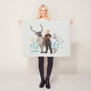 Frozen 2   Sven, Kristoff & Olaf Fleece Blanket
