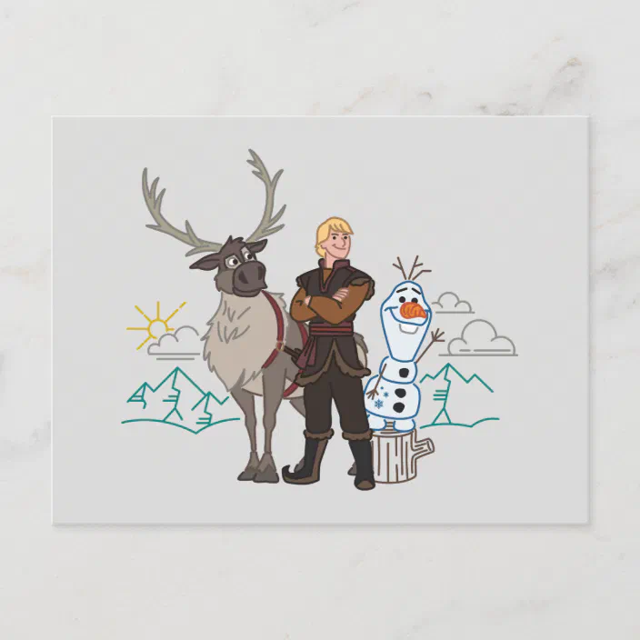 bijkeuken cabine Vruchtbaar Frozen 2 | Sven, Kristoff & Olaf Postcard | Zazzle.com