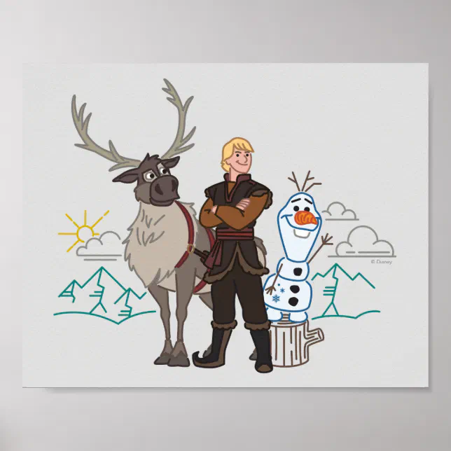 kristoff and sven frozen drawing
