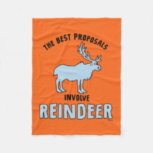 Frozen 2   "The Best Proposals Involve Reindeer" Fleece Blanket