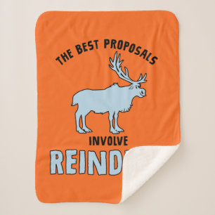 Frozen 2   "The Best Proposals Involve Reindeer" Sherpa Blanket