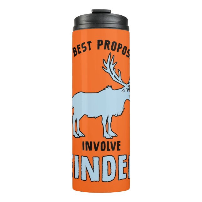 Frozen 2 | "The Best Proposals Involve Reindeer" Thermal Tumbler (Front)