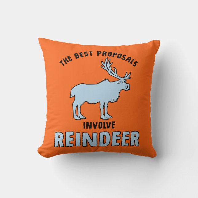 Frozen 2 | "The Best Proposals Involve Reindeer" Throw Pillow (Front)