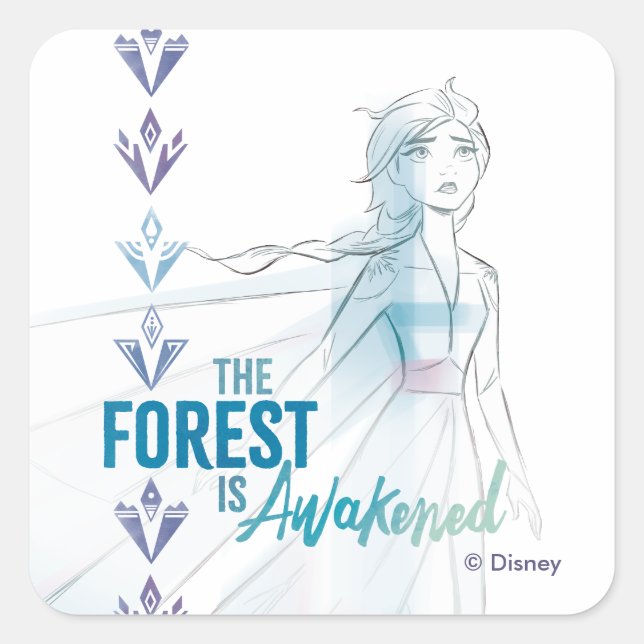 Frozen 2: The Forest Is Awakened Square Sticker (Front)