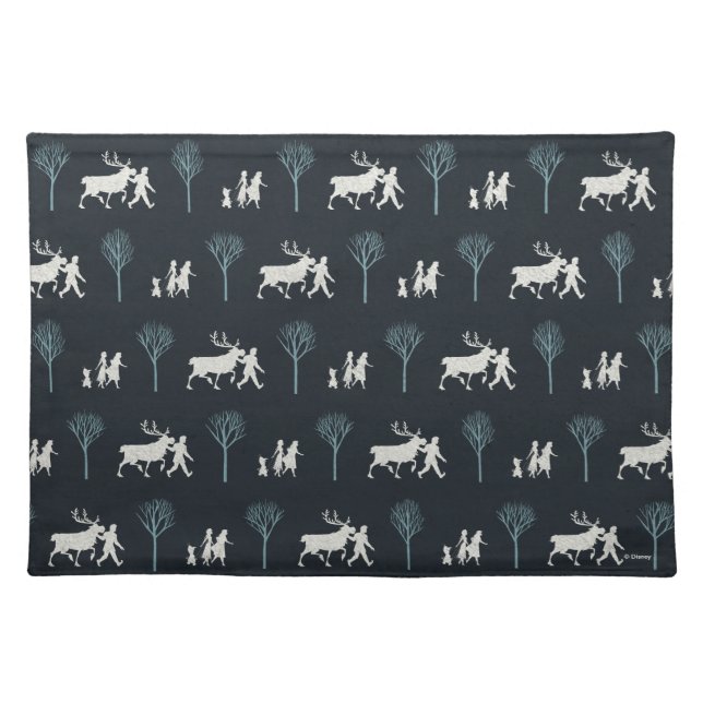 Frozen 2: Walking Through Birch Trees Pattern Cloth Placemat (Front)