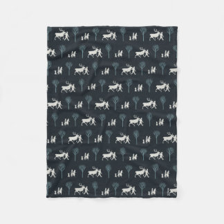 Frozen 2: Walking Through Birch Trees Pattern Fleece Blanket