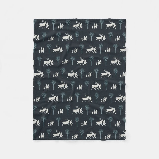 Frozen 2: Walking Through Birch Trees Pattern Fleece Blanket (Front)