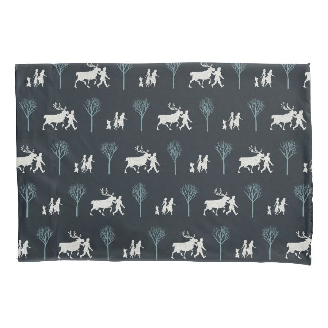 Frozen 2: Walking Through Birch Trees Pattern Pillow Case (Front)