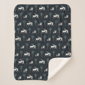 Frozen 2: Walking Through Birch Trees Pattern Sherpa Blanket