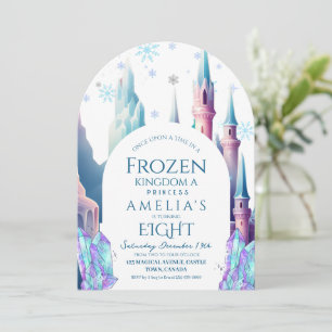 Frozen 8th Birthday Cartoon Castle Invitation