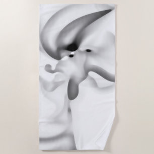 Frozen: Abstract Gray, White & Black Beach Towel